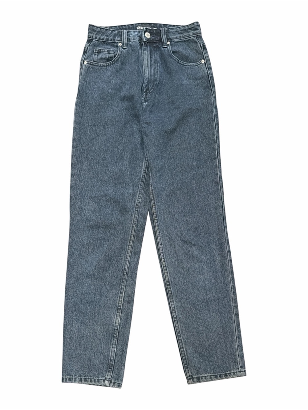 Zara Hi-Rise Classic Hi-Rise Slim Straight Leg Jeans - Dark Blue size 2